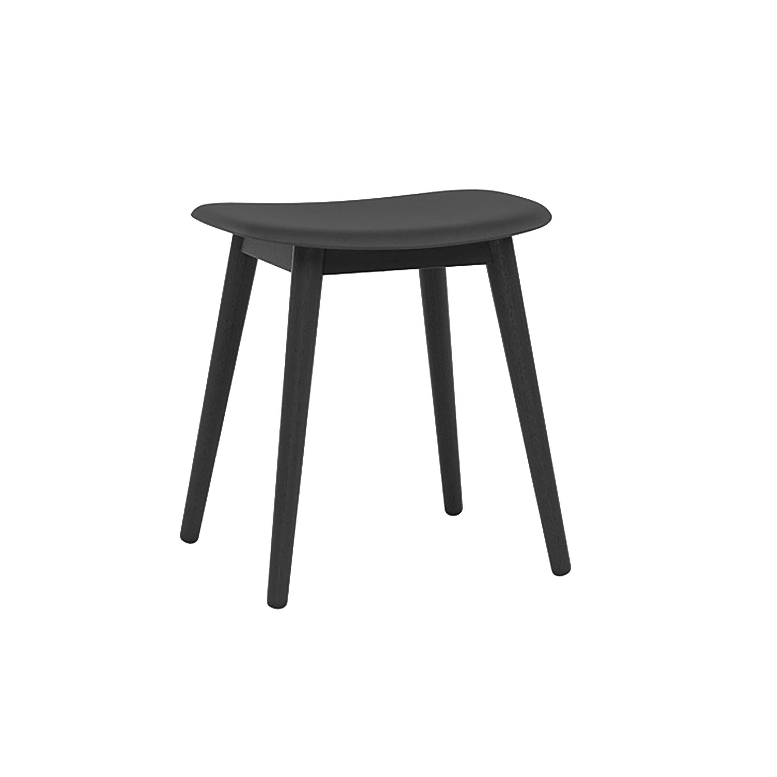 Fiber Stool: Wood Base + Black + Anthracite Black