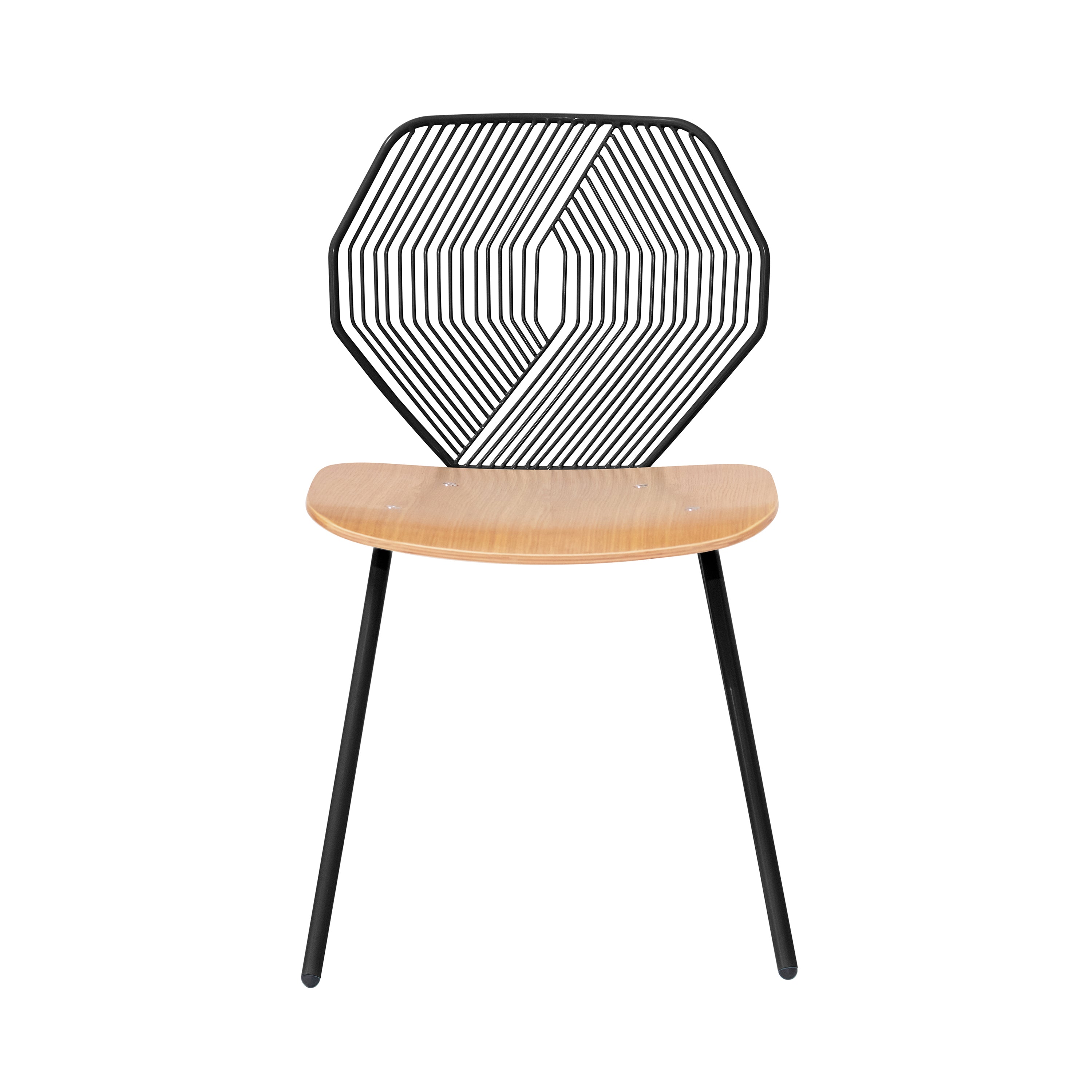 Wood and Wire Chair: Black