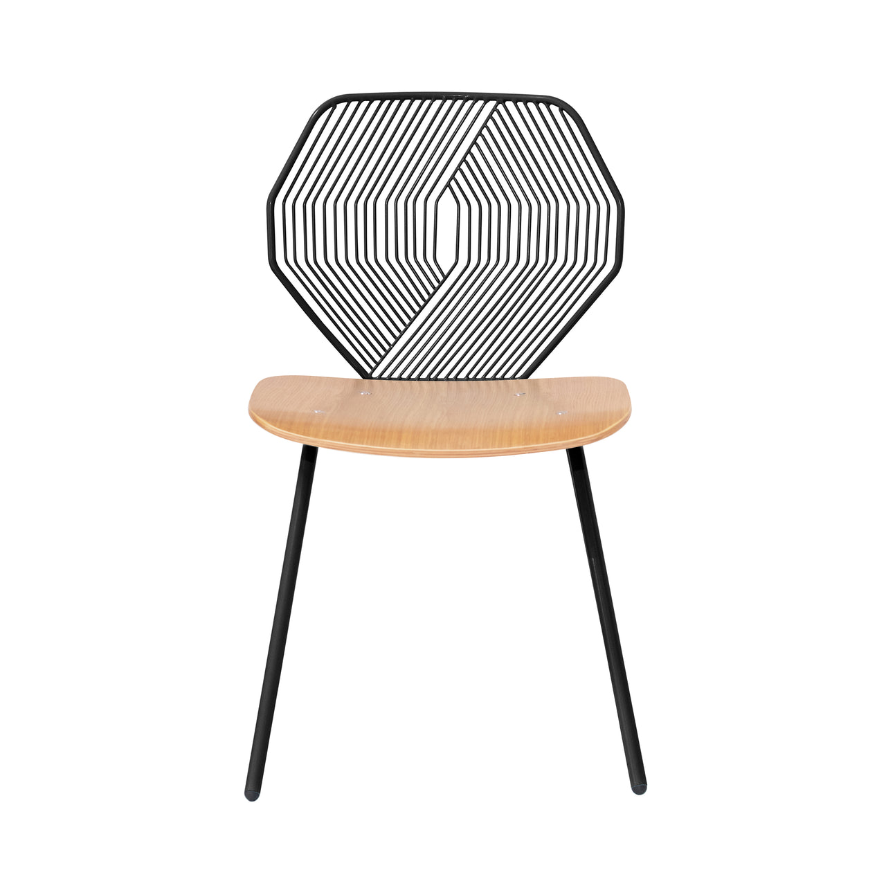 Wood and Wire Chair: Black
