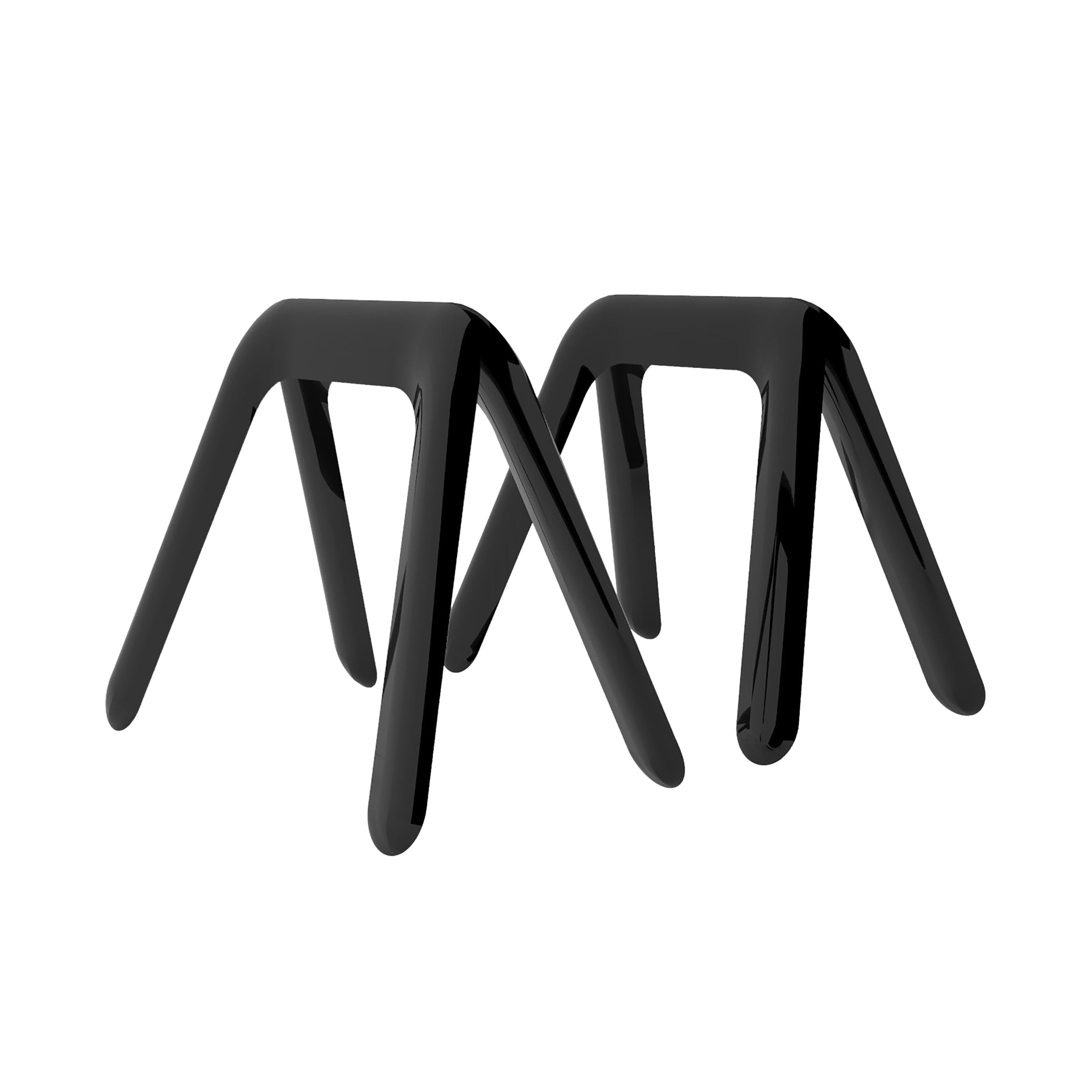 Kozka Trestle Pair: Black Glossy Carbon Steel