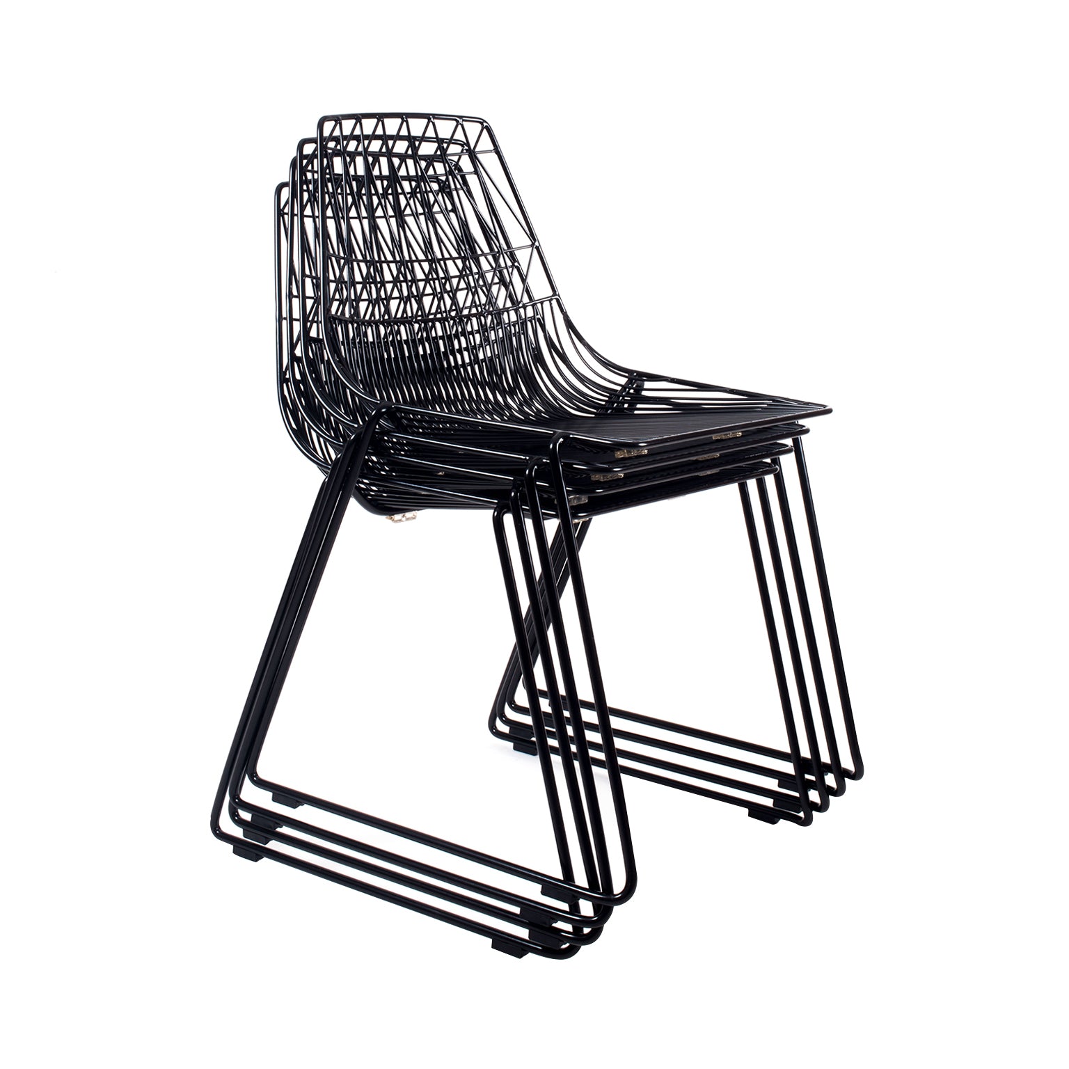 Lucy Stacking Chair: Color + Black + Without Seat Pad