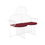 Cloud Bench: White + Burgundy  Seat Pad