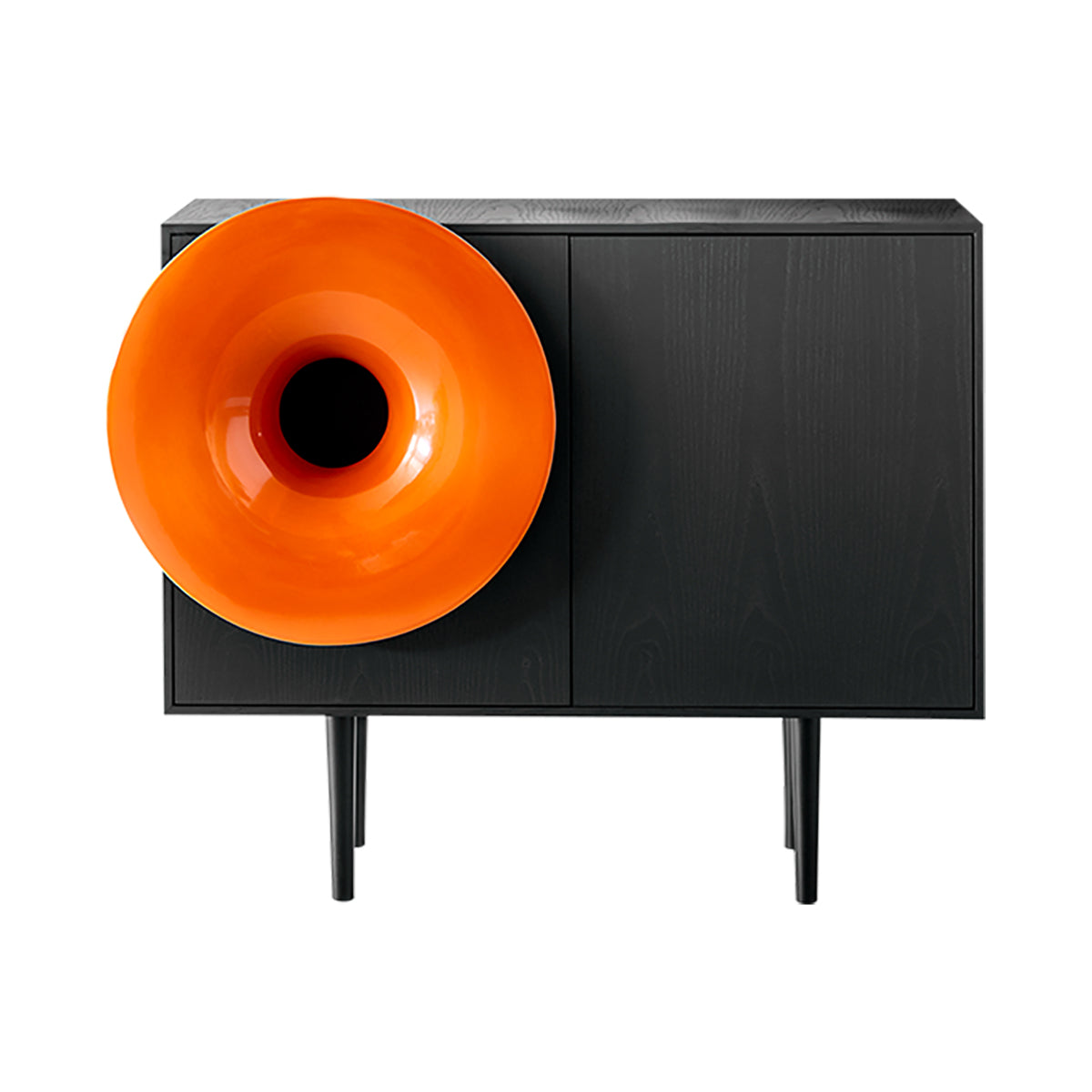 Caruso Cabinet: Black Ash + Terracotta Glazed Ceramic