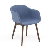 Fiber Armchair: Wood Base + Recycled Shell + Upholstered +  Stained Dark Brown