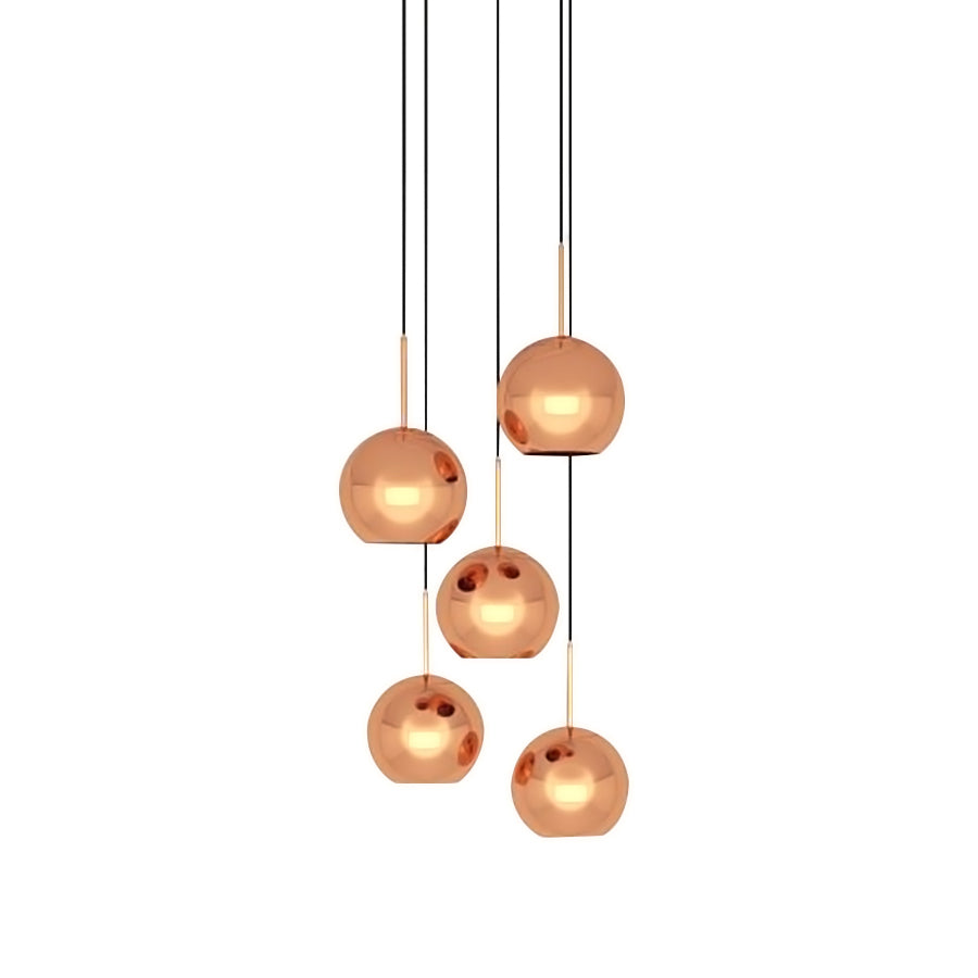 Copper LED Round Pendant System