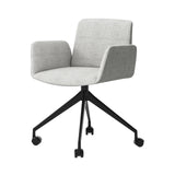 Hug 4 Star Swivel Base Chair: Fully Upholstered + Caster + Black