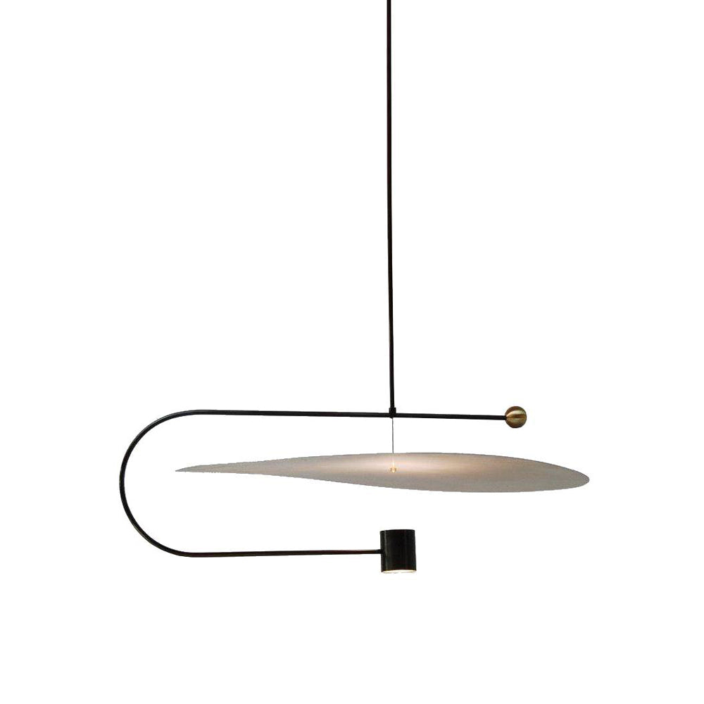 Float Wide Pendant: Blackened Brass