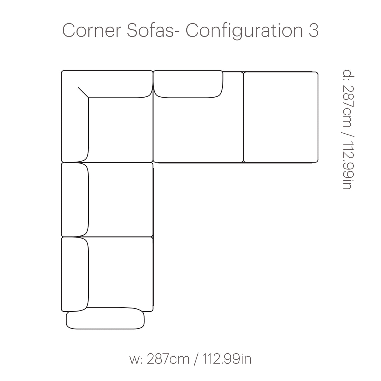 In Situ Modular Sofa: Corner + Configuration 3