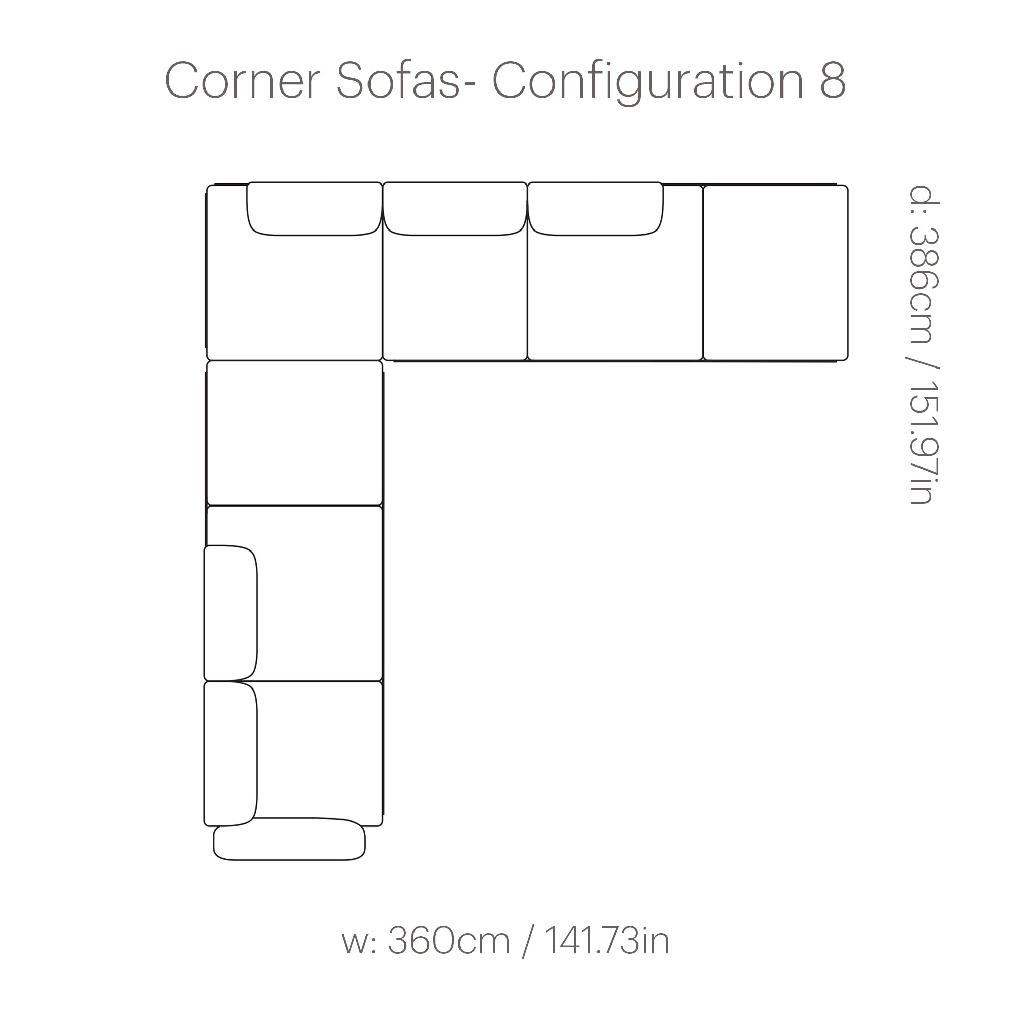 In Situ Modular Sofa: Corner + Configuration 8