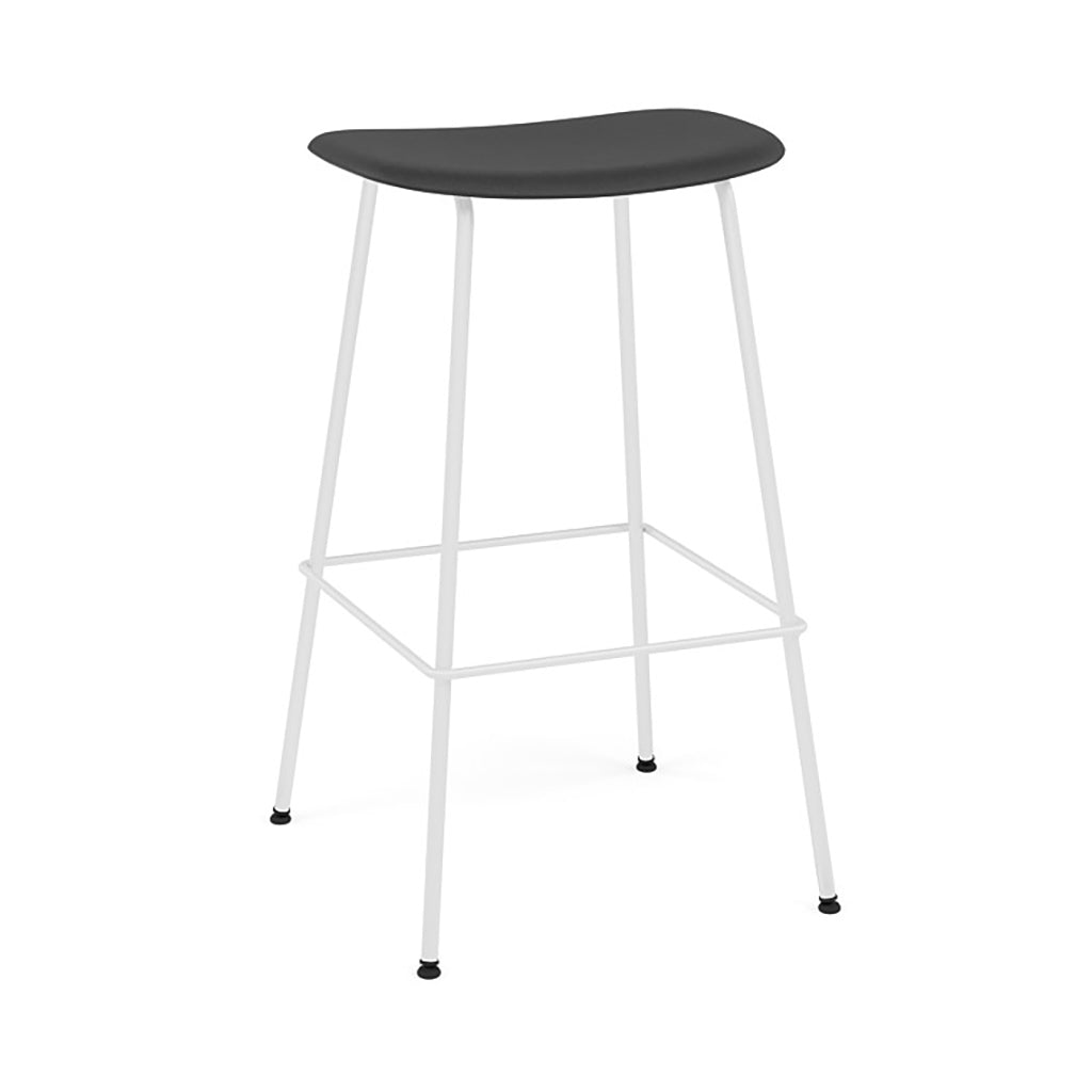 Fiber Bar + Counter Stool: Tube Base + Bar + White + Black