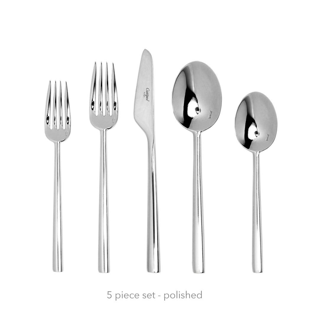 Rondo Flatware: Polished Steel: Single 5-pc Set