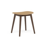 Fiber Stool: Wood Base + Stained Dark Brown + Ochre