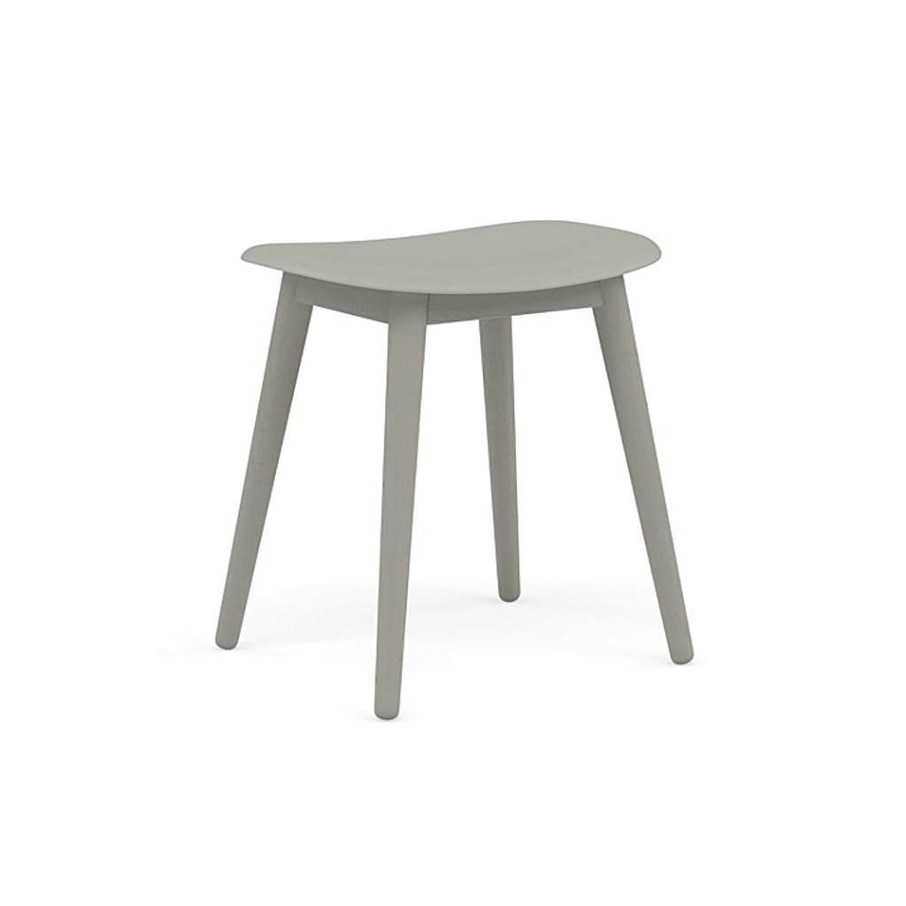 Fiber Stool: Wood Base + Grey + Grey