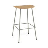 Fiber Bar + Counter Stool: Tube Base + Bar + Dusty Green + Ochre