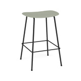 Fiber Bar + Counter Stool: Tube Base + Counter + Anthracite Black + Dusty Green