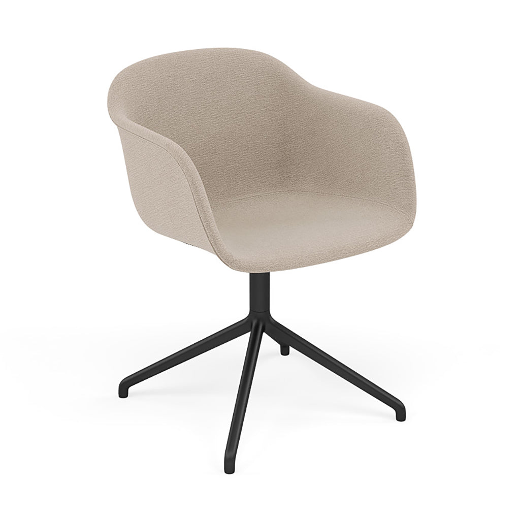 FiberArmchair: Swivel Base with Return + Upholstered + Anthracite Black