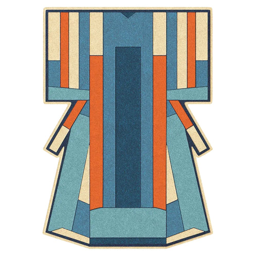 Ines Rug: Blue + Terracotta