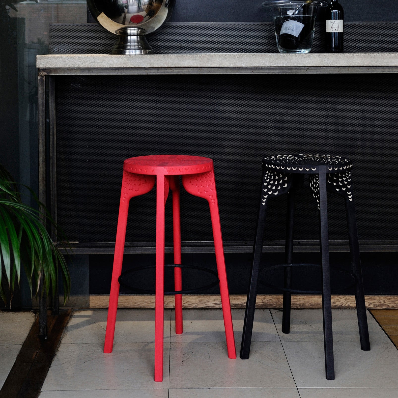 Tattoo Carved Bar + Counter Stool