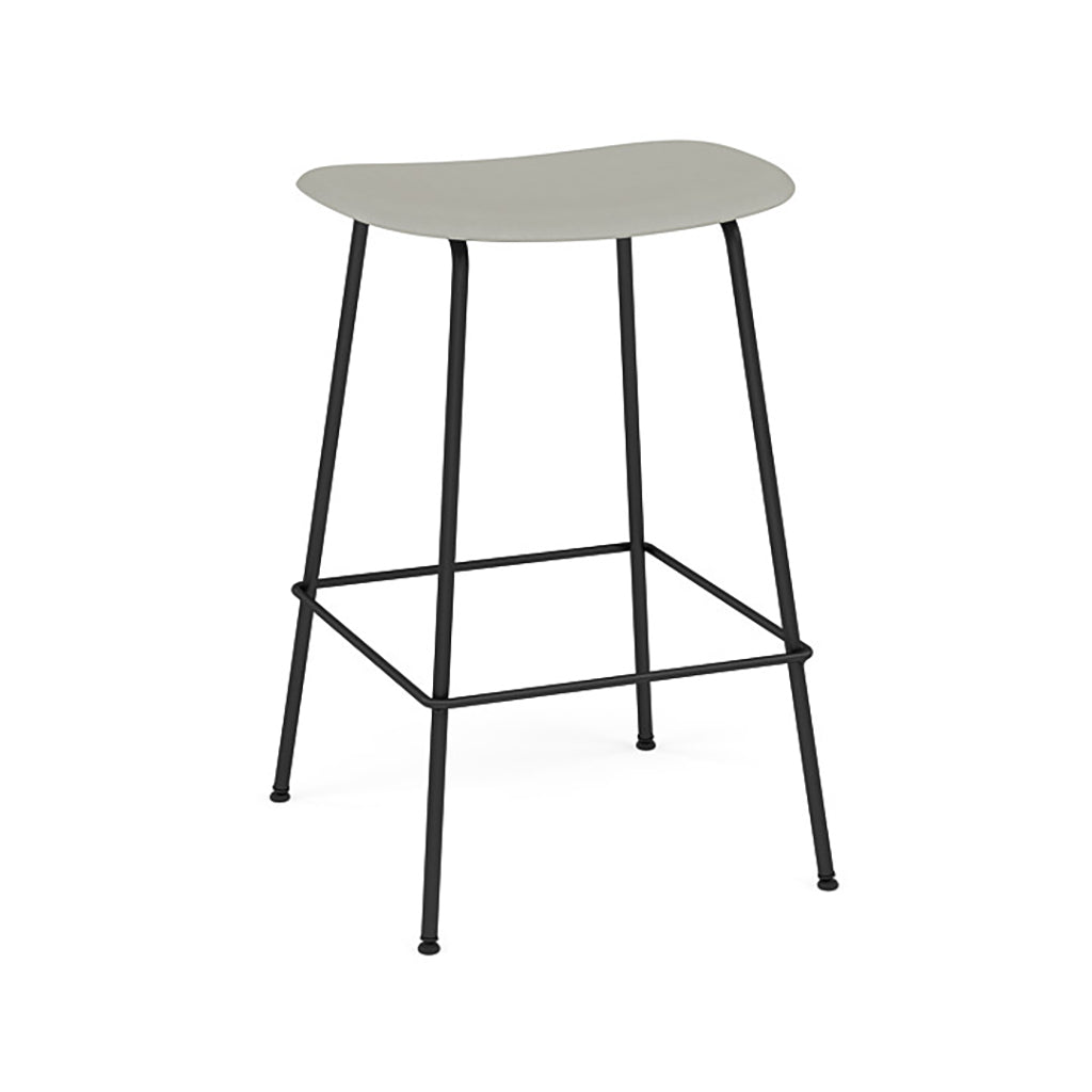 Fiber Bar + Counter Stool: Tube Base + Counter + Anthracite Black + Grey