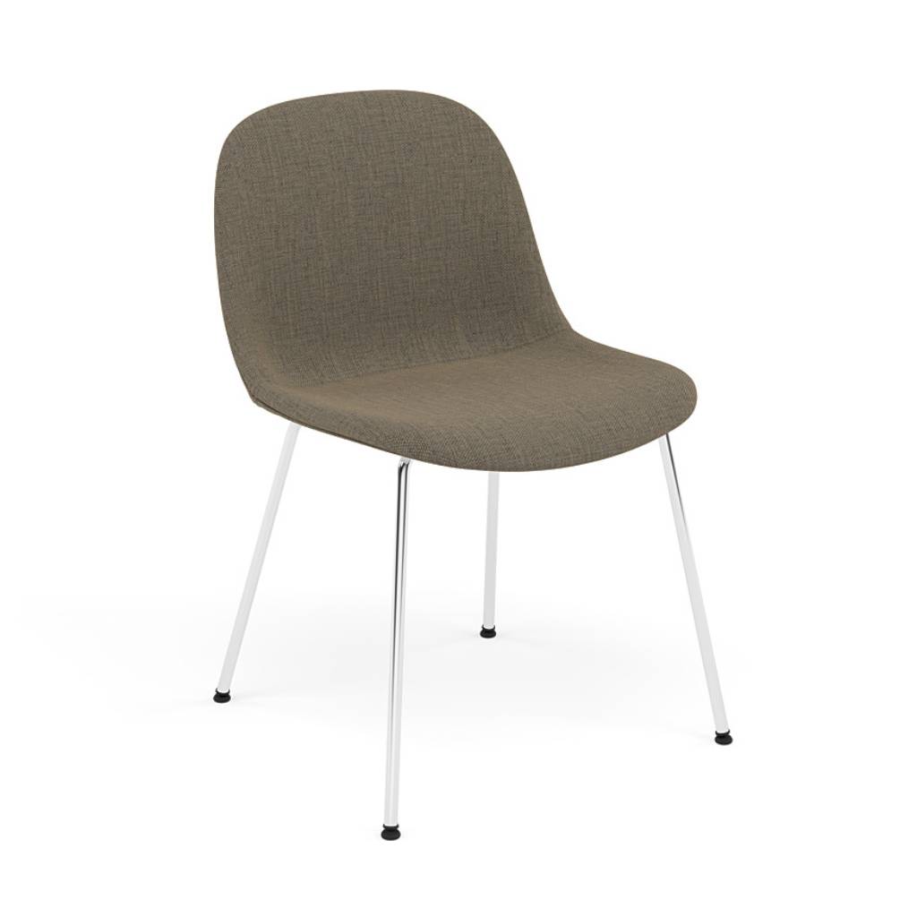 Fiber Side Chair: Tube Base + Upholstered +  Chrome