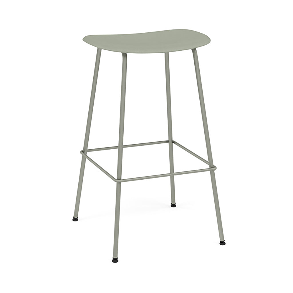 Fiber Bar + Counter Stool: Tube Base + Bar + Dusty Green + Dusty Green