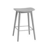 Fiber Bar + Counter Stool: Wood Base + Counter + Grey