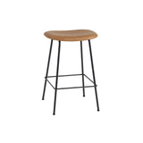 Fiber Bar + Counter Stool Tube Base + Upholstered: Counter + Black + Stocked: Cognac Refine Leather