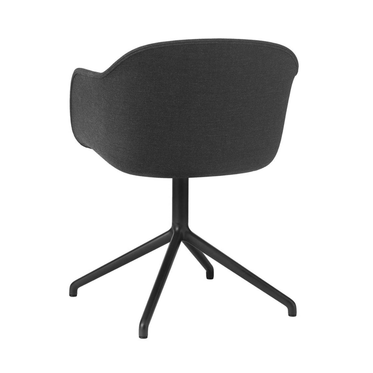 Fiber Armchair: Swivel Base + Upholstered + Black + Stocked: Remix 183