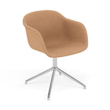 FiberArmchair: Swivel Base with Return + Upholstered + Polished Aluminium