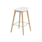 Fiber Bar + Counter Stool: Wood Base + Counter + Natural White + Oak