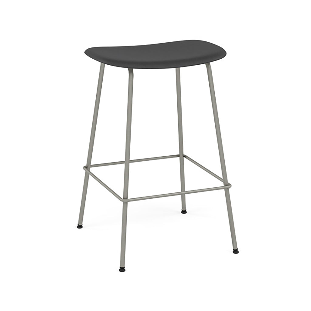 Fiber Bar + Counter Stool: Tube Base + Counter + Grey + Black