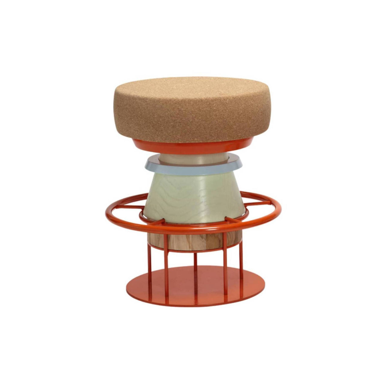 Tembo Stool: Low + Orange + Blue + Green