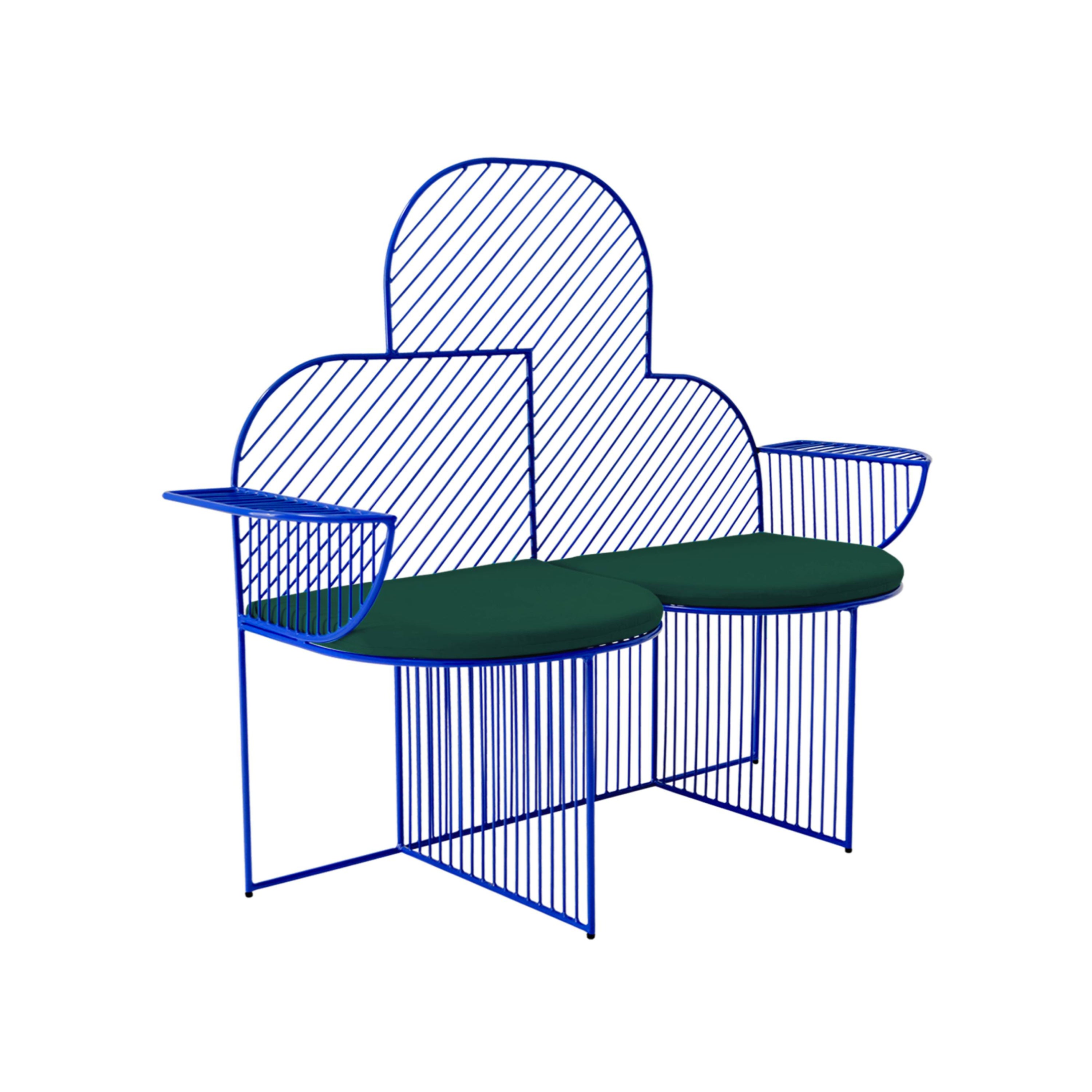 Cloud Bench: Electric Blue + Forest Green Seat Pad