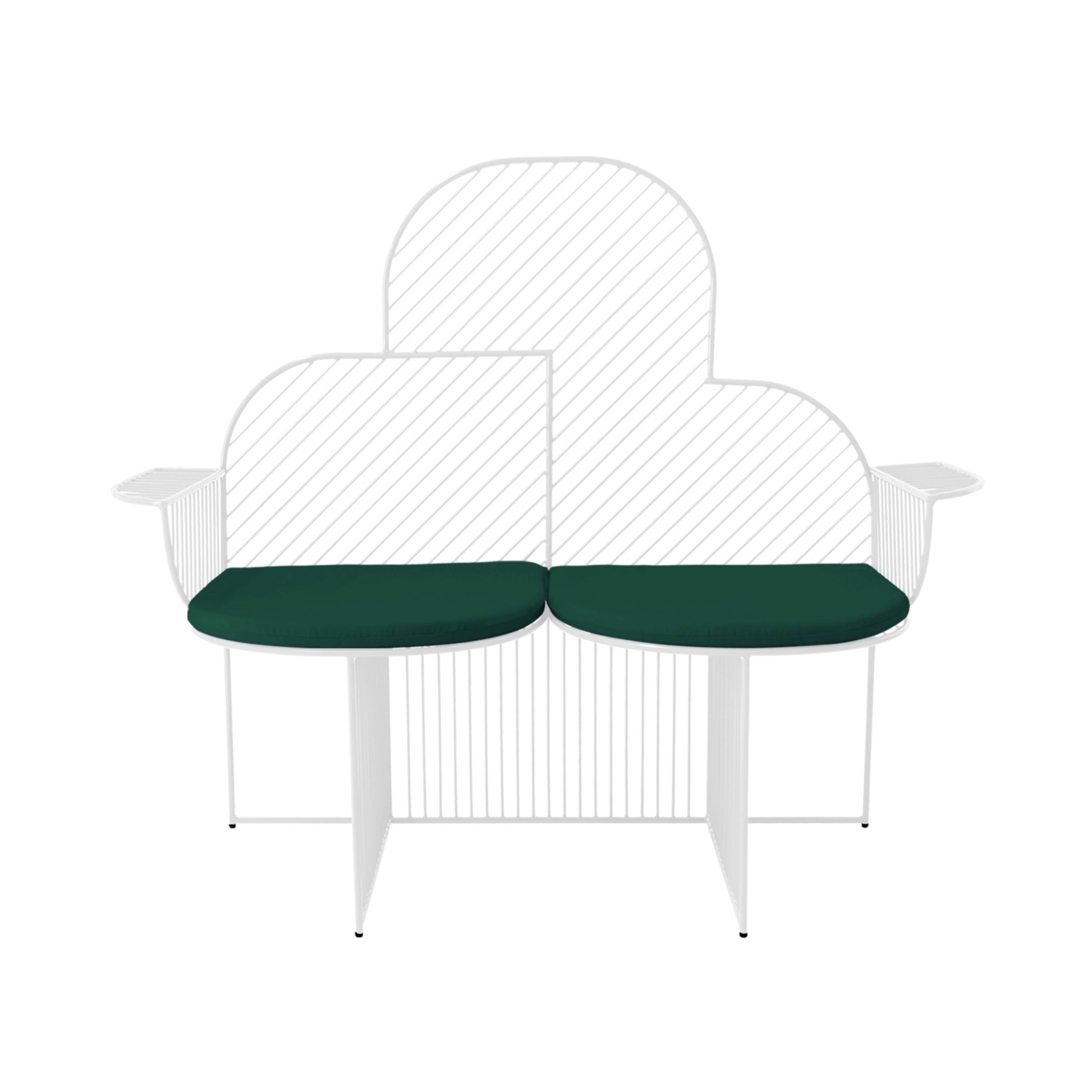 Cloud Bench: White + Forest Green Seat Pad