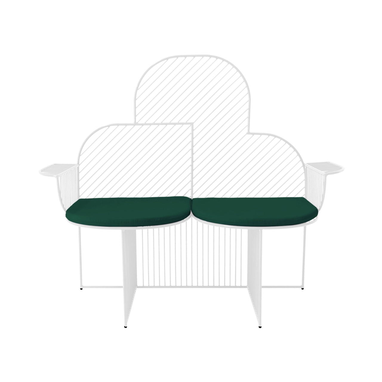 Cloud Bench: White + Forest Green Seat Pad