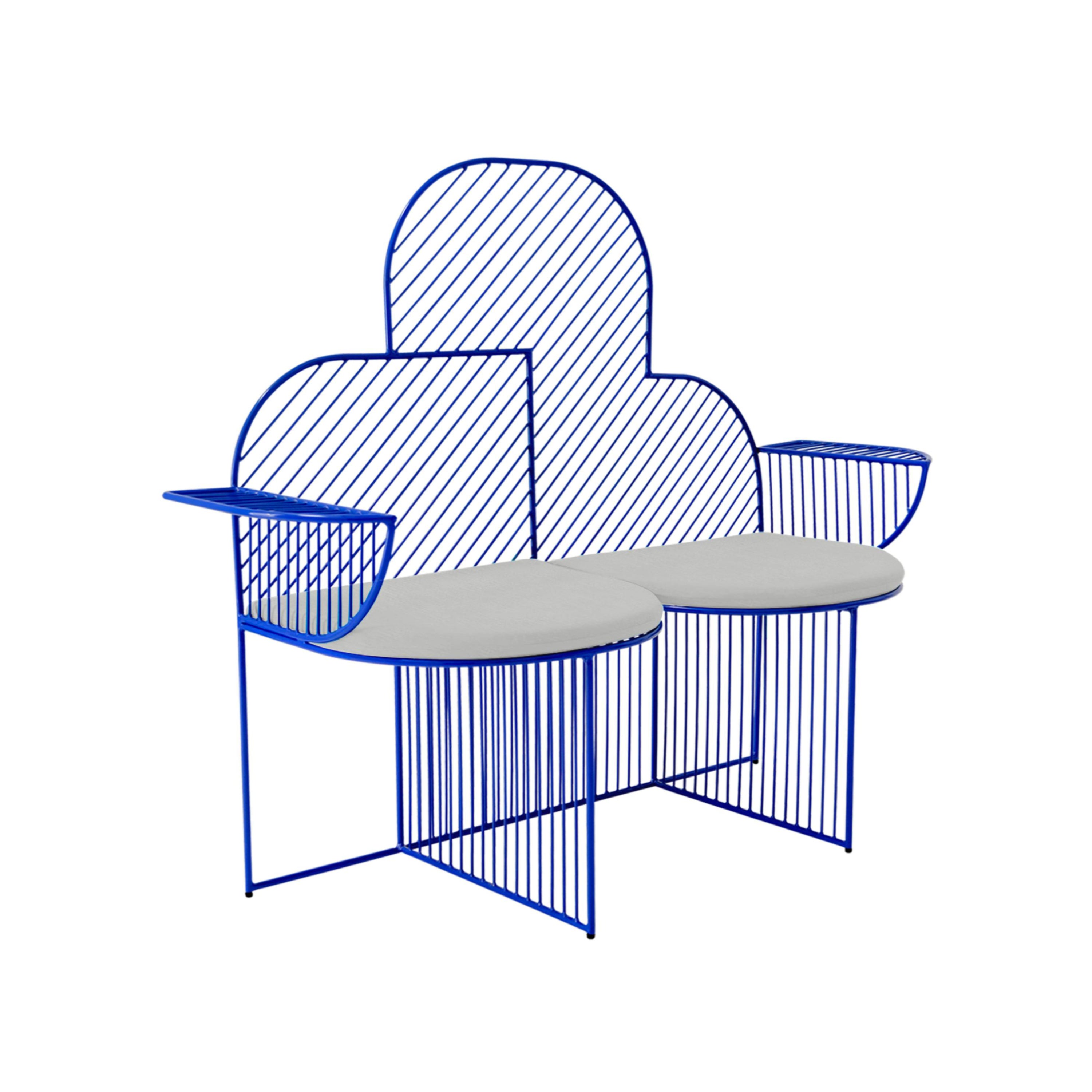 Cloud Bench: Electric Blue + Granite Seat Pad