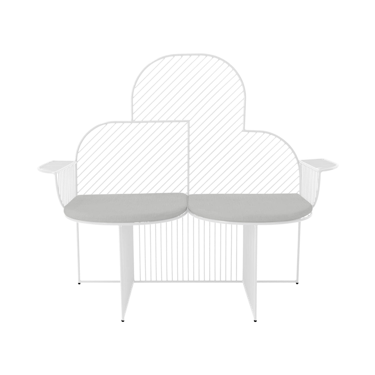 Cloud Bench: White + Granite Seat Pad