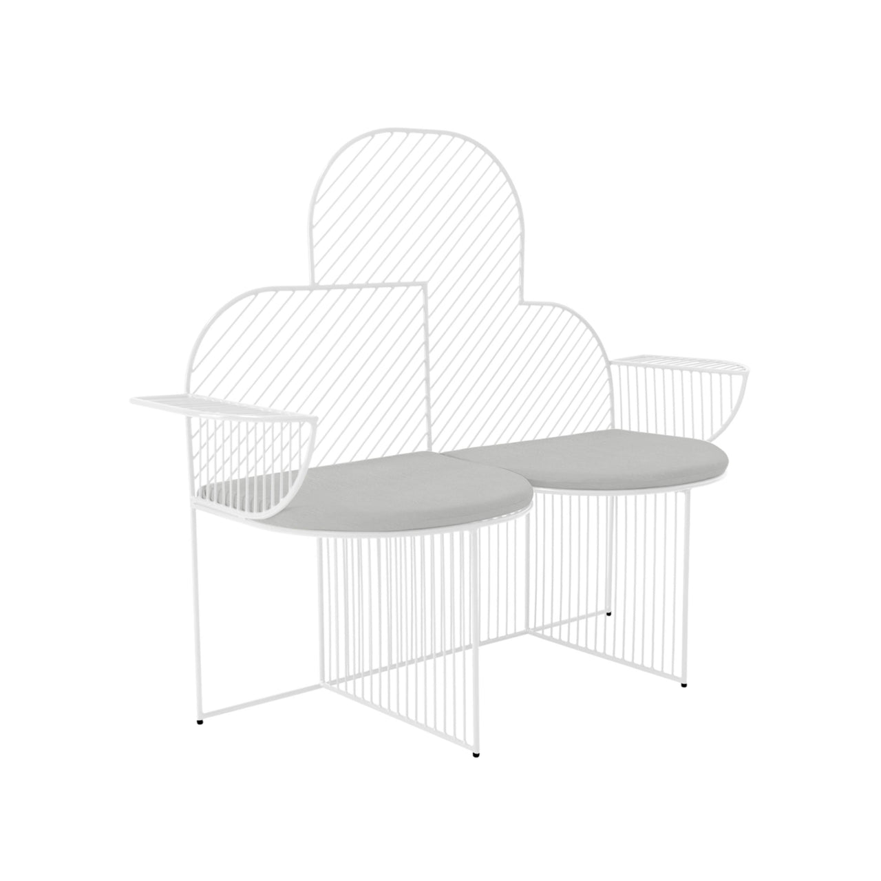 Cloud Bench: White + Granite Seat Pad