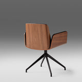 Hug 4 Star Swivel Base Chair: Wood Back + Front Upholstered