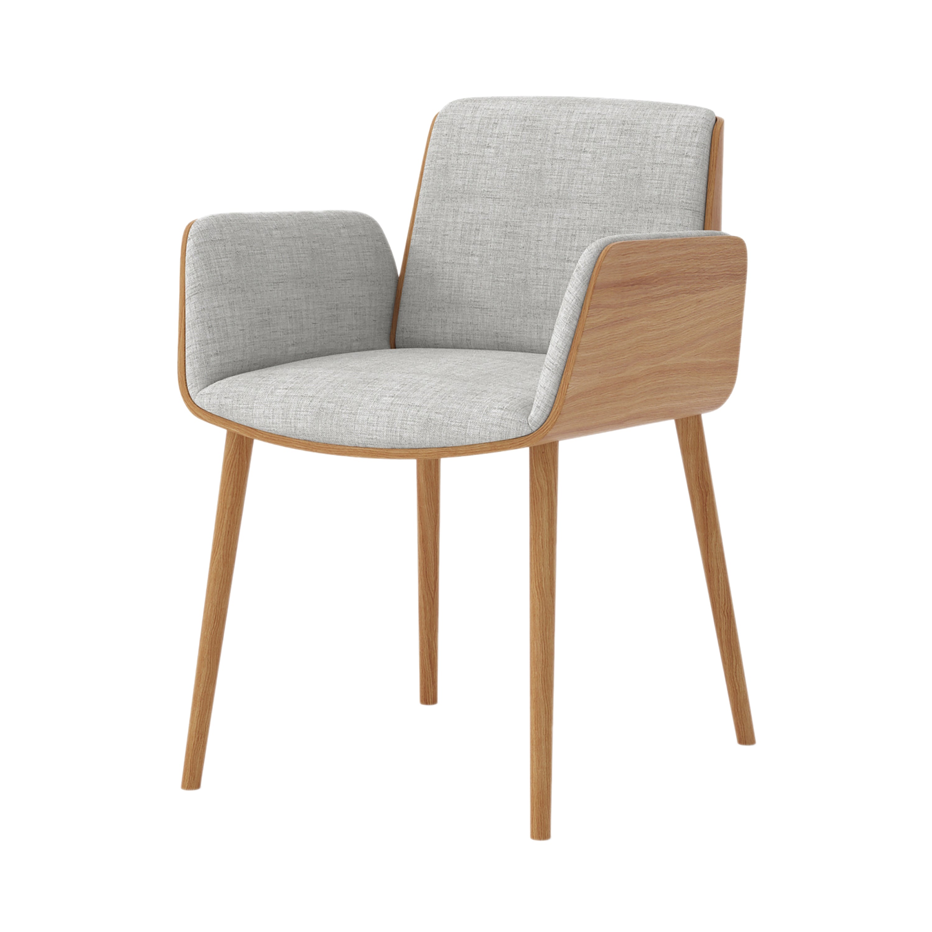 Hug Chair: Front Upholstered + Super-Matt Oak