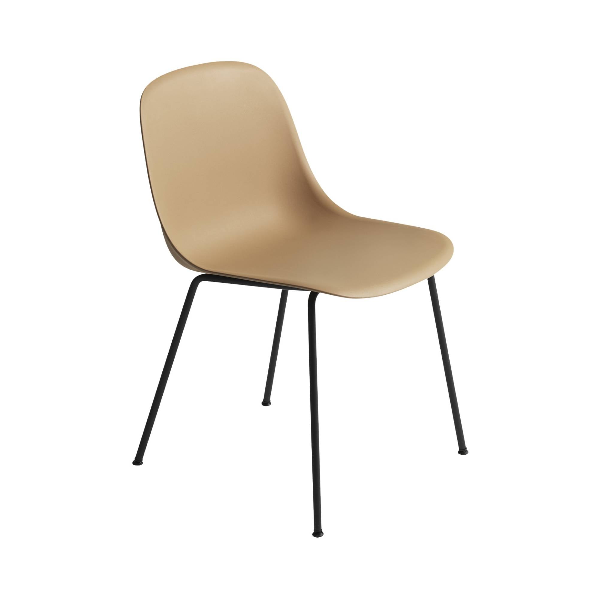 Fiber Side Chair: Tube Base + Recycled Shell + Ochre + Black