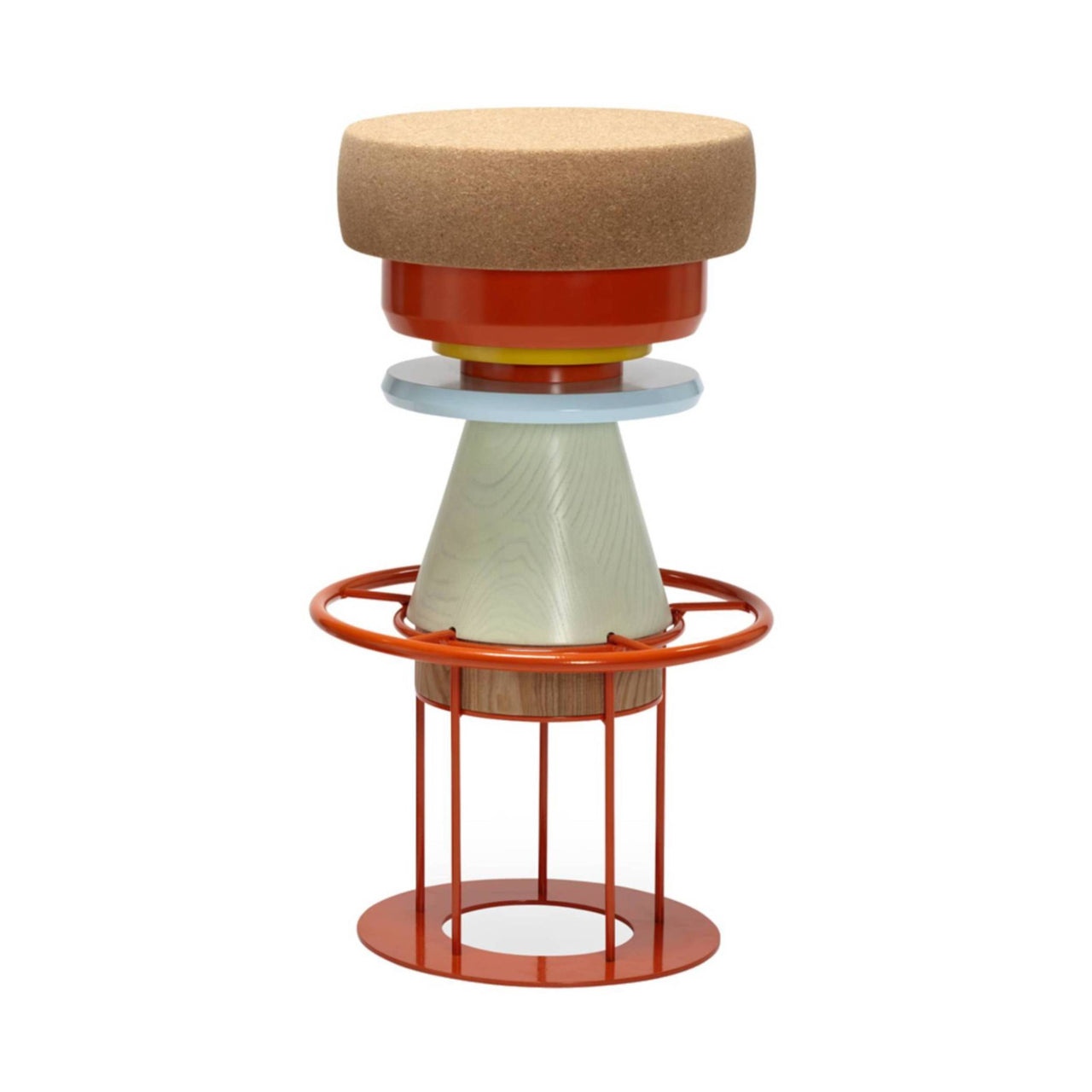 Tembo Stool: High + Orange + Blue + Green