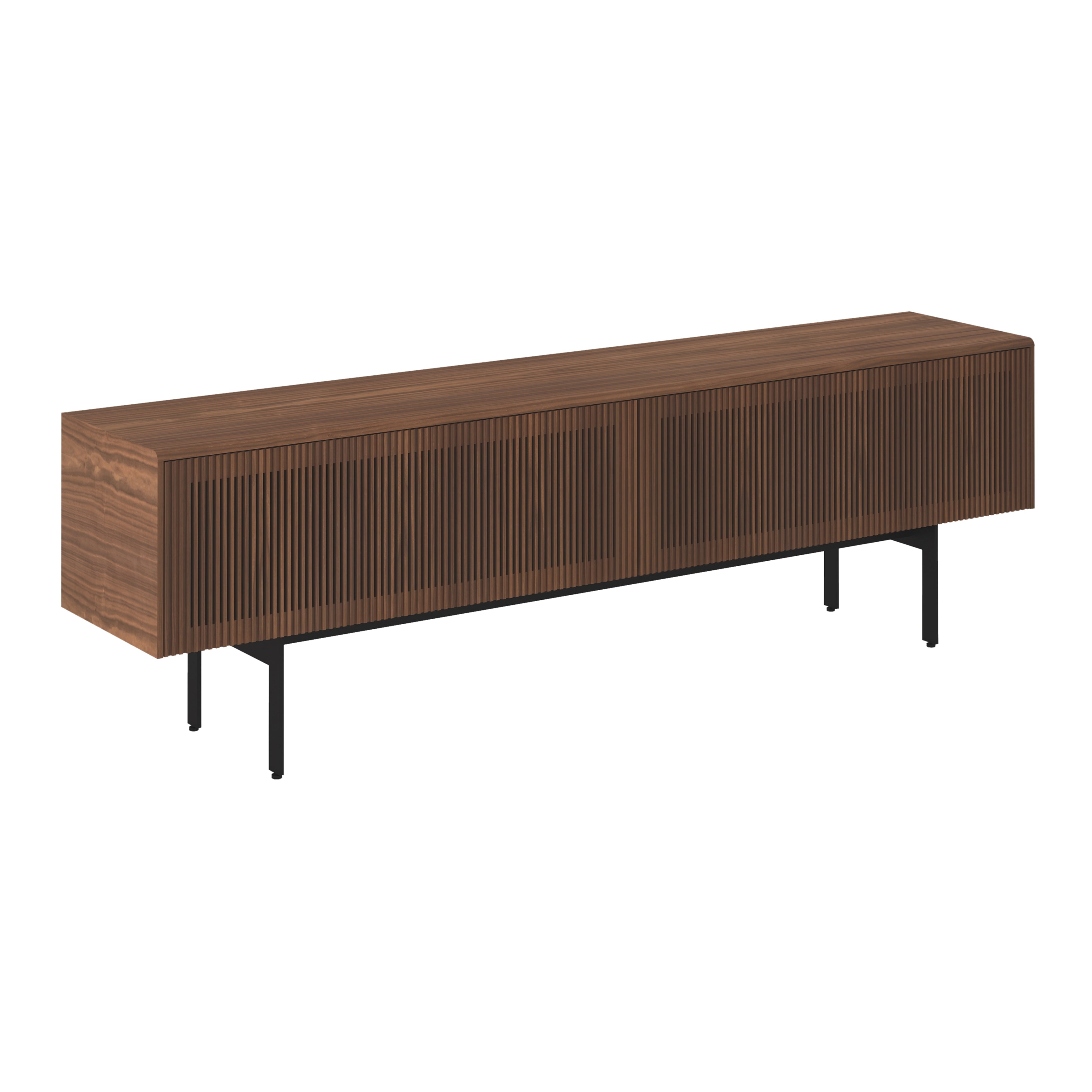 Malmö Technic Sideboard: Medium + Dark Stained Walnut + Black