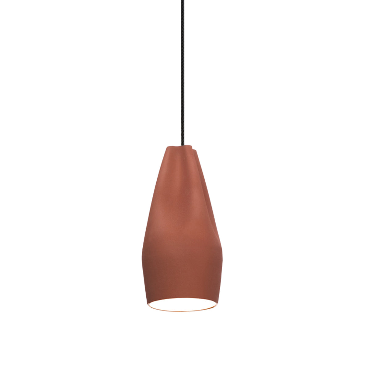 Pleat Box 13 Pendant Light: Terracotta + White