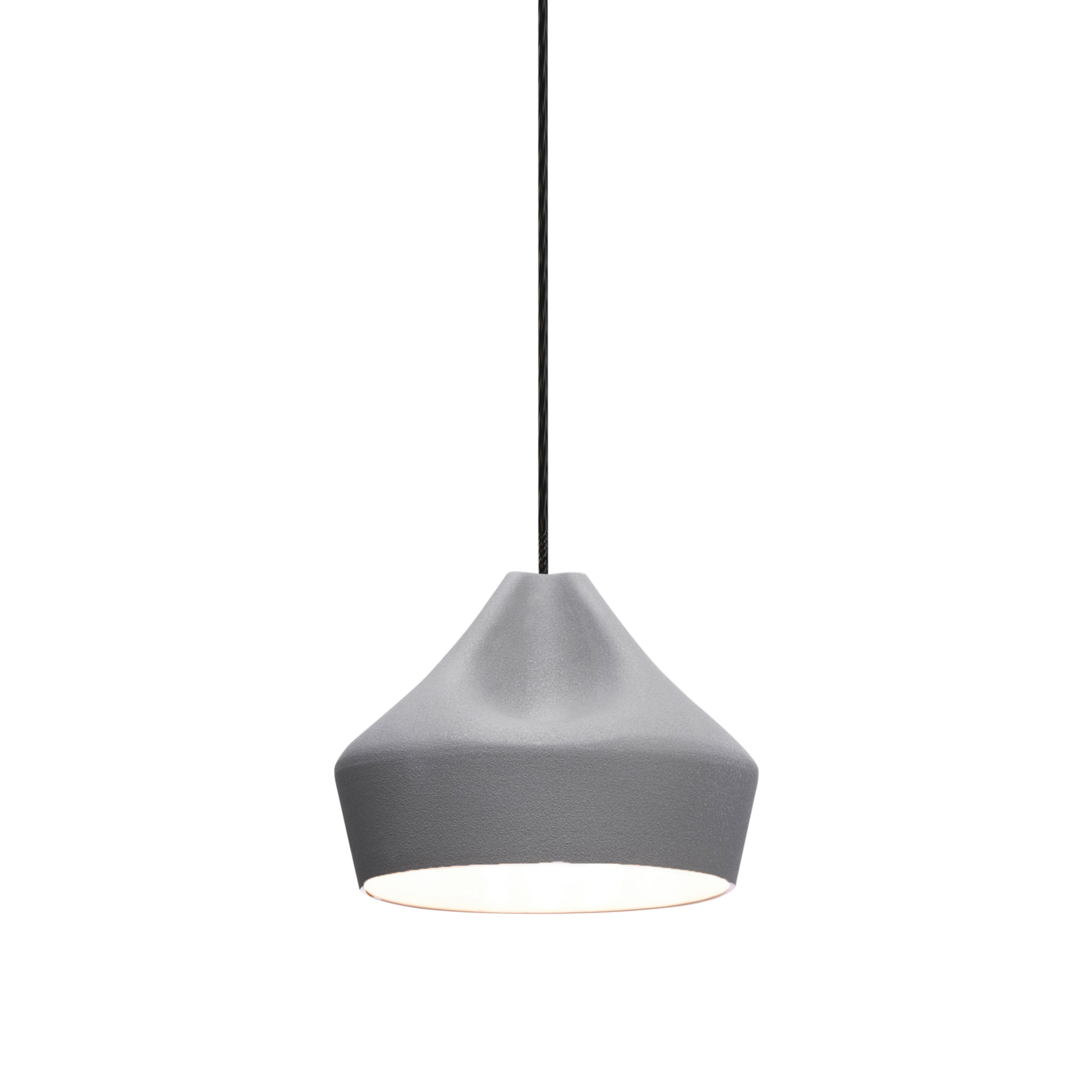 Pleat Box 24 Pendant Light: Grey + White