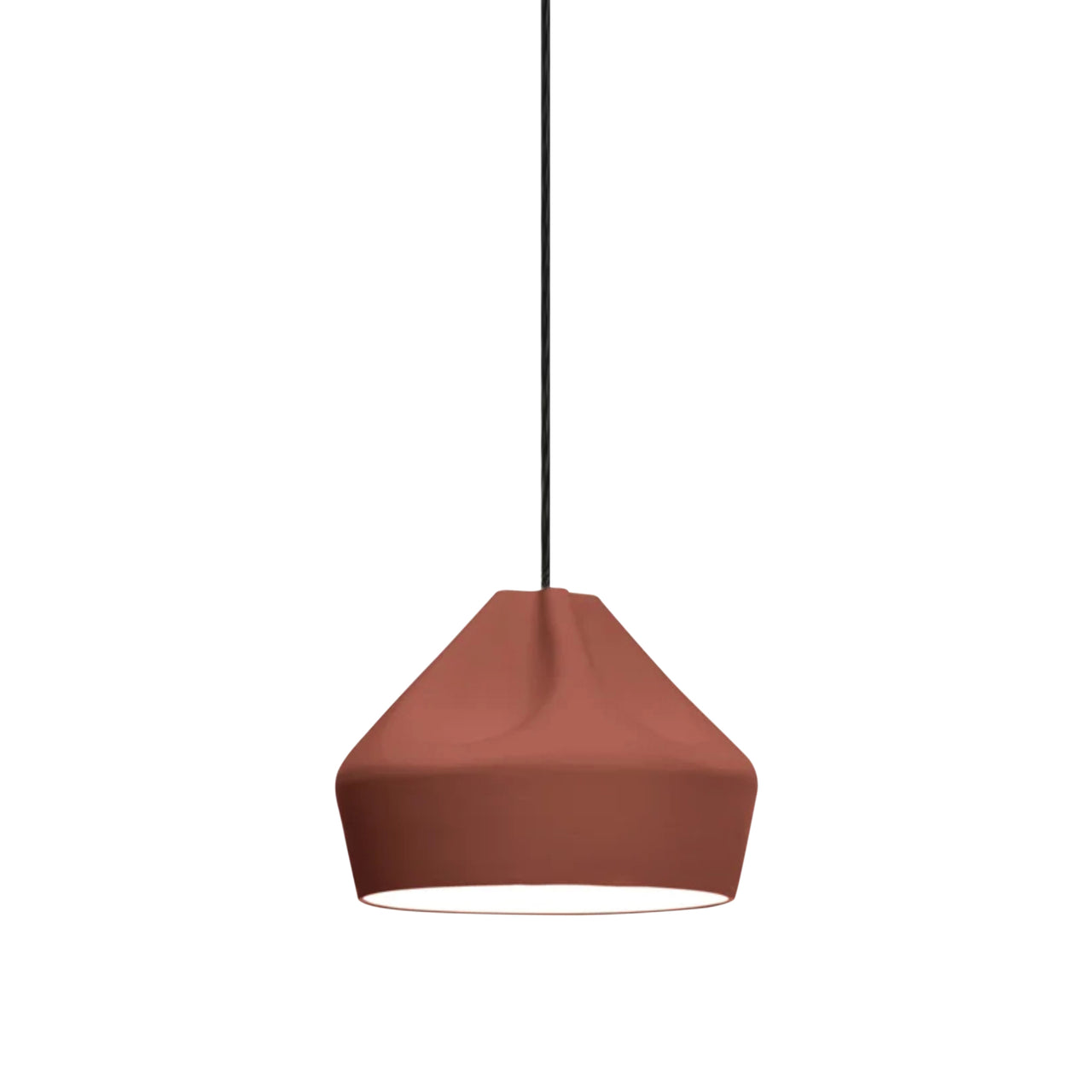 Pleat Box 24 Pendant Light: Terracotta + White