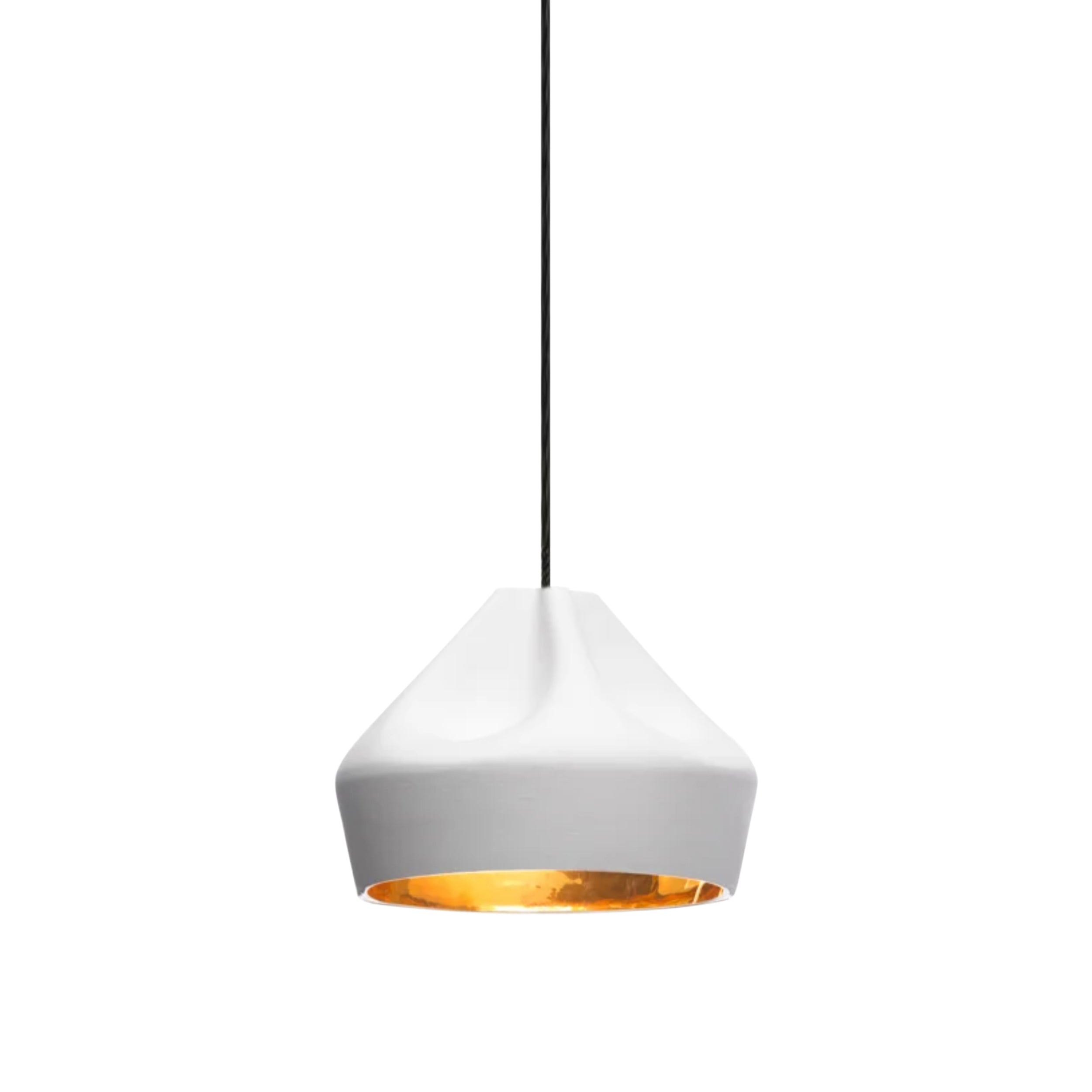 Pleat Box 24 Pendant Light: White + Gold