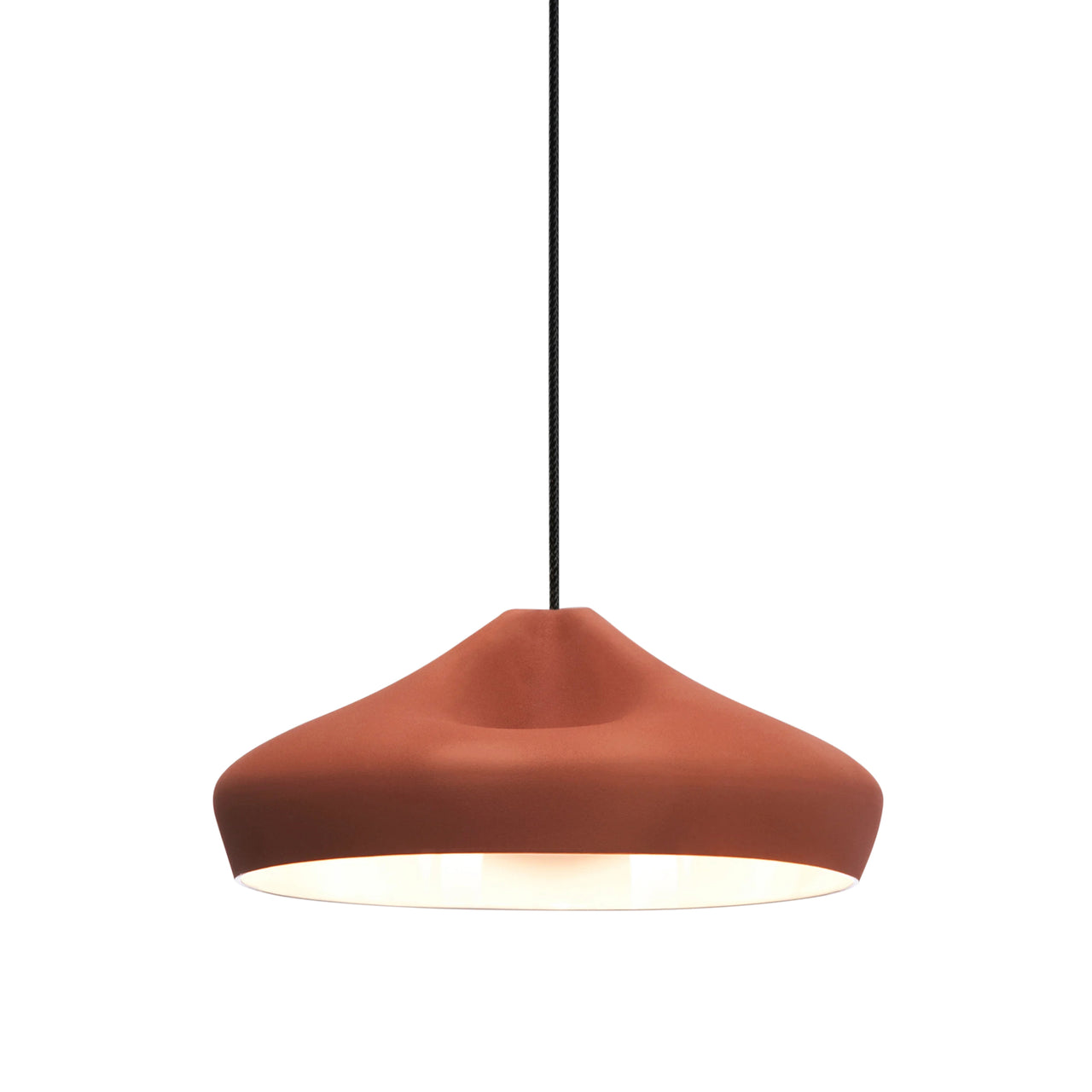 Pleat Box 36 Pendant Light: Terracotta + White