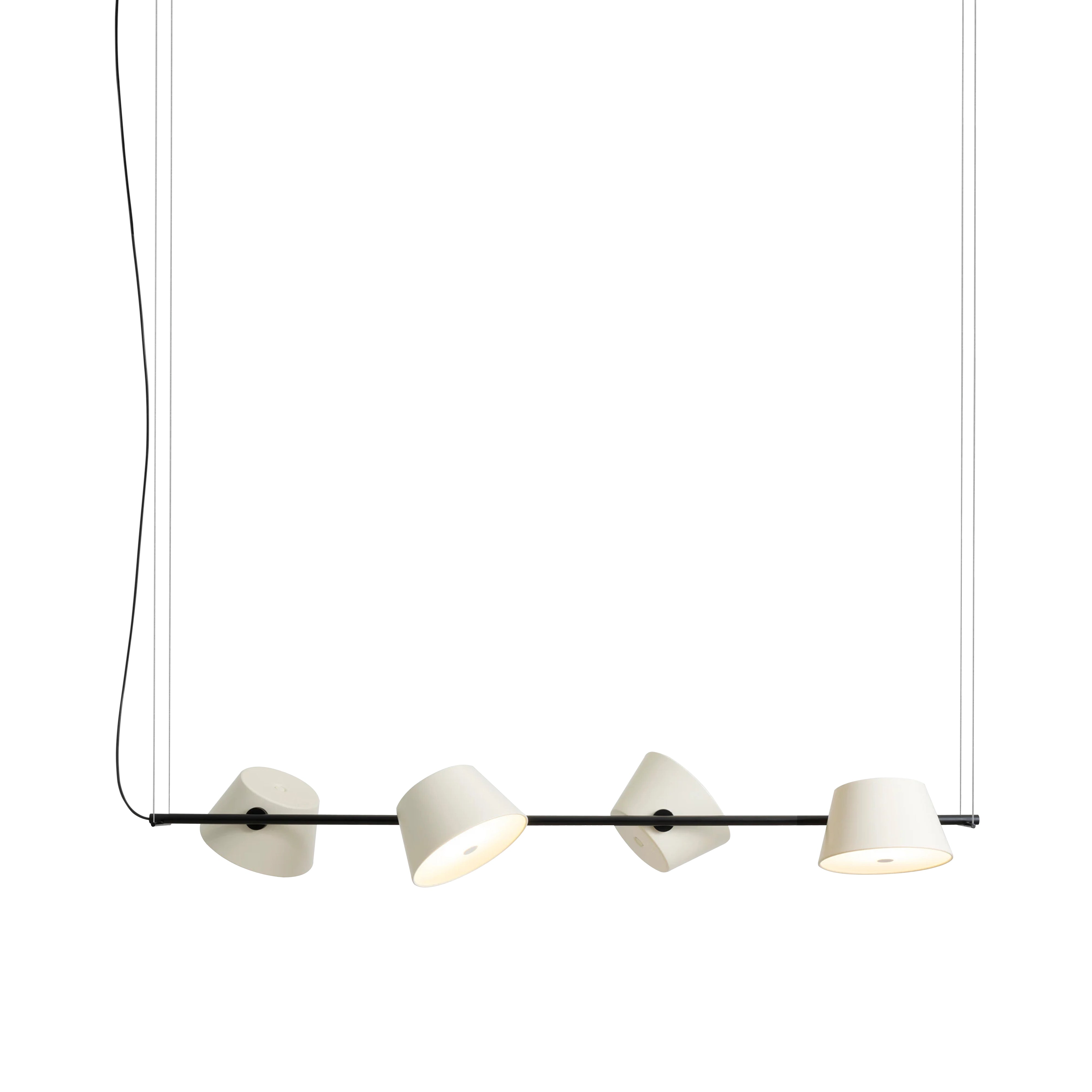 Tam Tam 4 Linear Pendant Light: Off-White