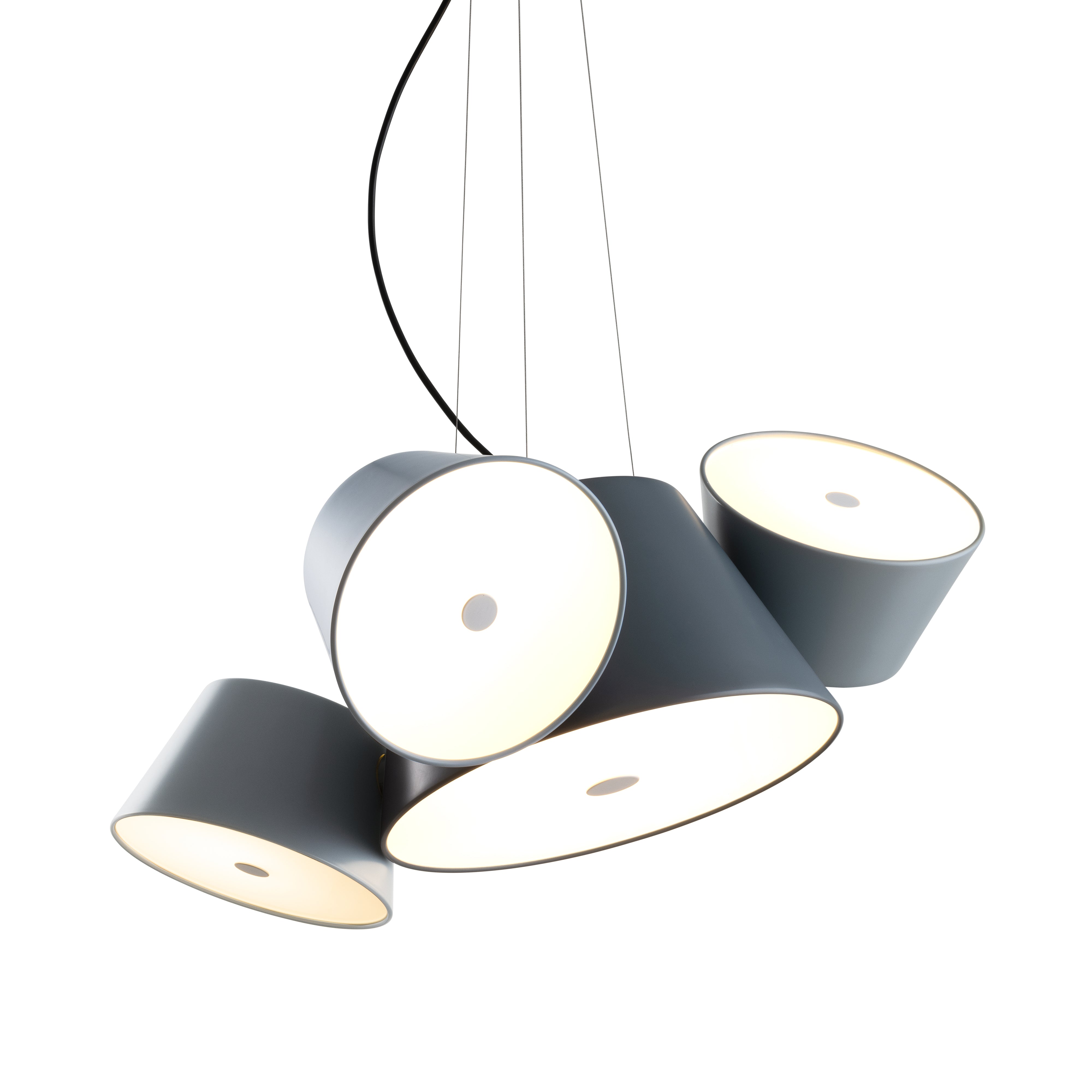 Tam Tam 3 Pendant Light: Blue Grey + Silver Grey